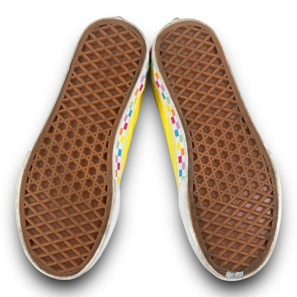 Vans Old Skool Rainbow Lace Sneaker 508357 Suede Canvas Yellow Youth 4 Women 5.5 - Picture 8 of 9